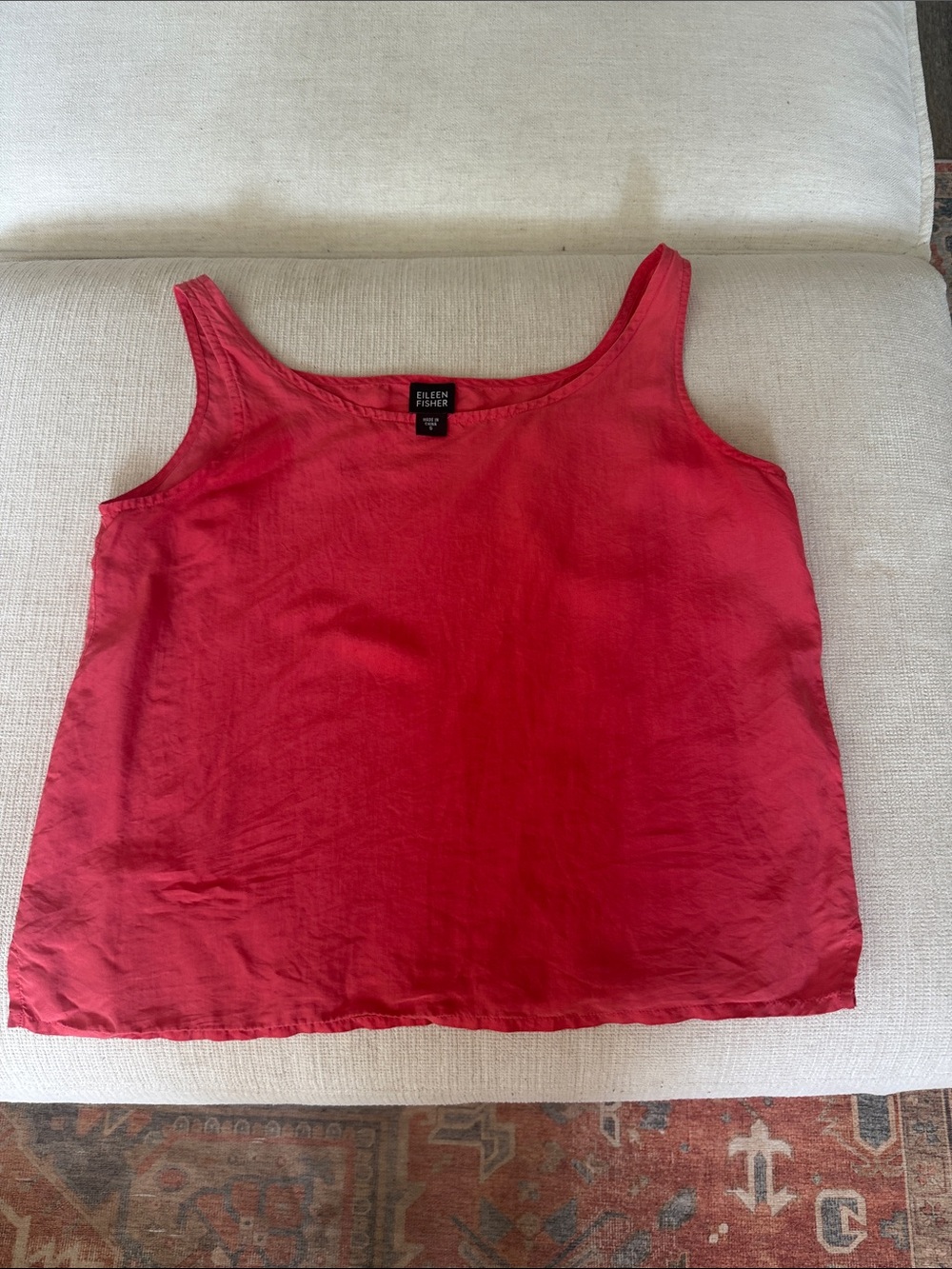 Eileen Fisher Coral Silk Tank Top